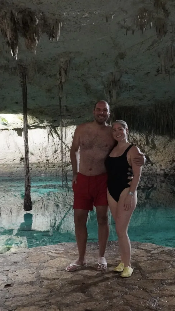 Guests visiting Taak Bi Ha cenote with Tours Aldea