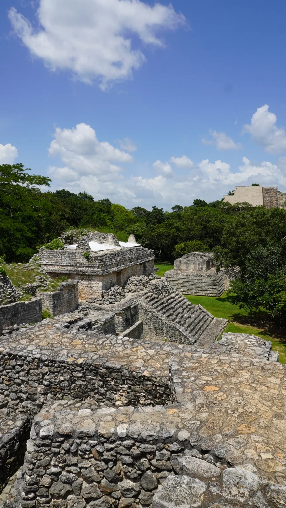 View across the Ek Balam archaeological site in Yucatán