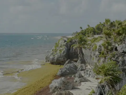 The coastal setting at Tulum