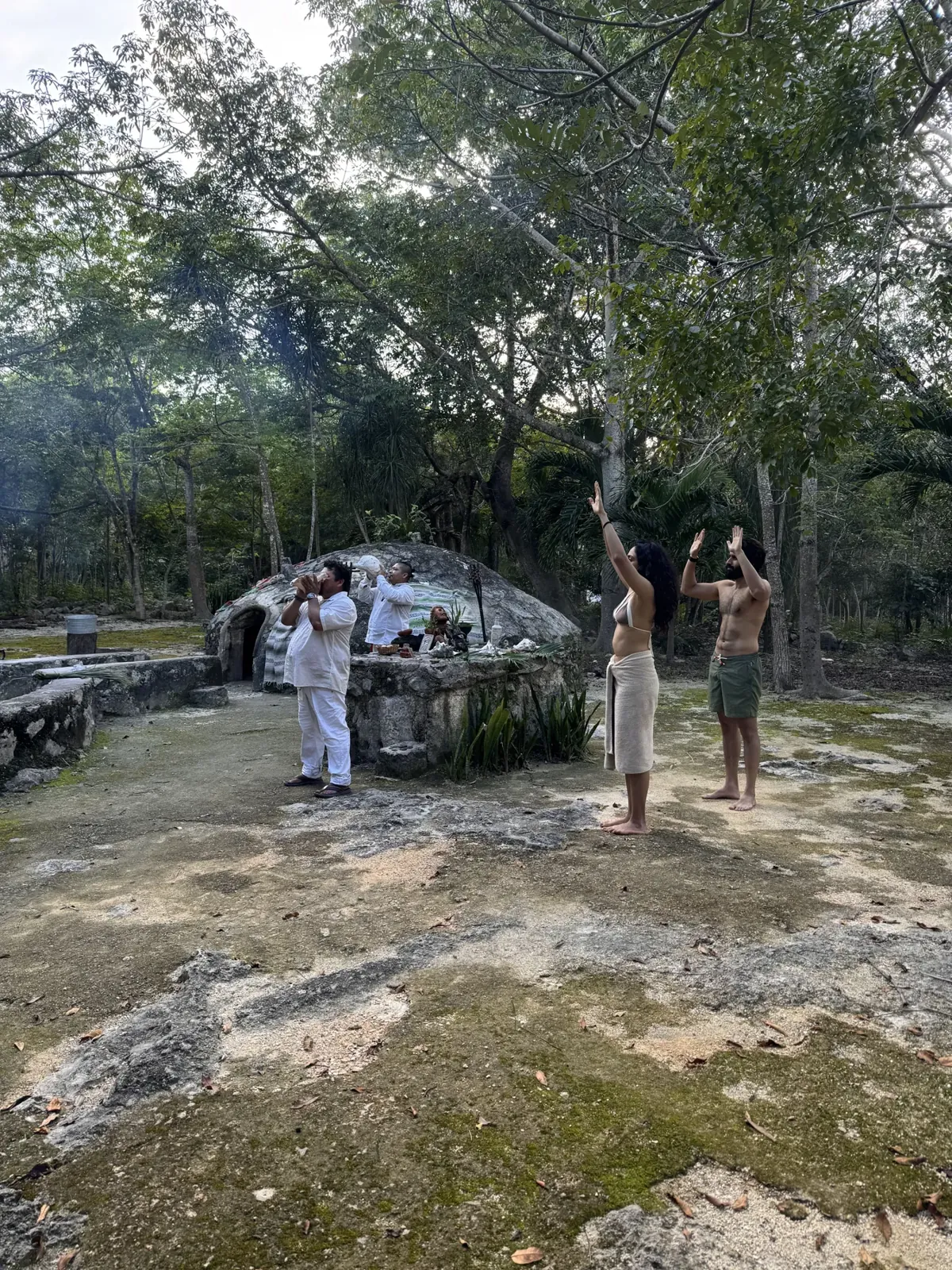 Quiet forest setting surrounding a traditional temazcal in Riviera Maya