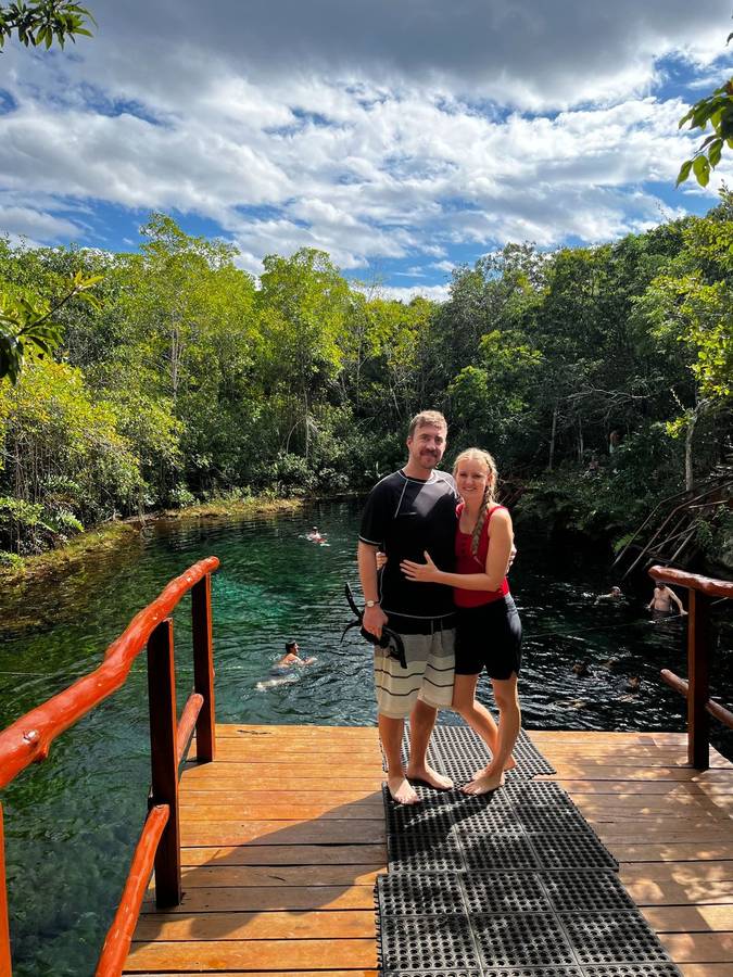 Open cenote swimming and relaxing in Riviera Maya