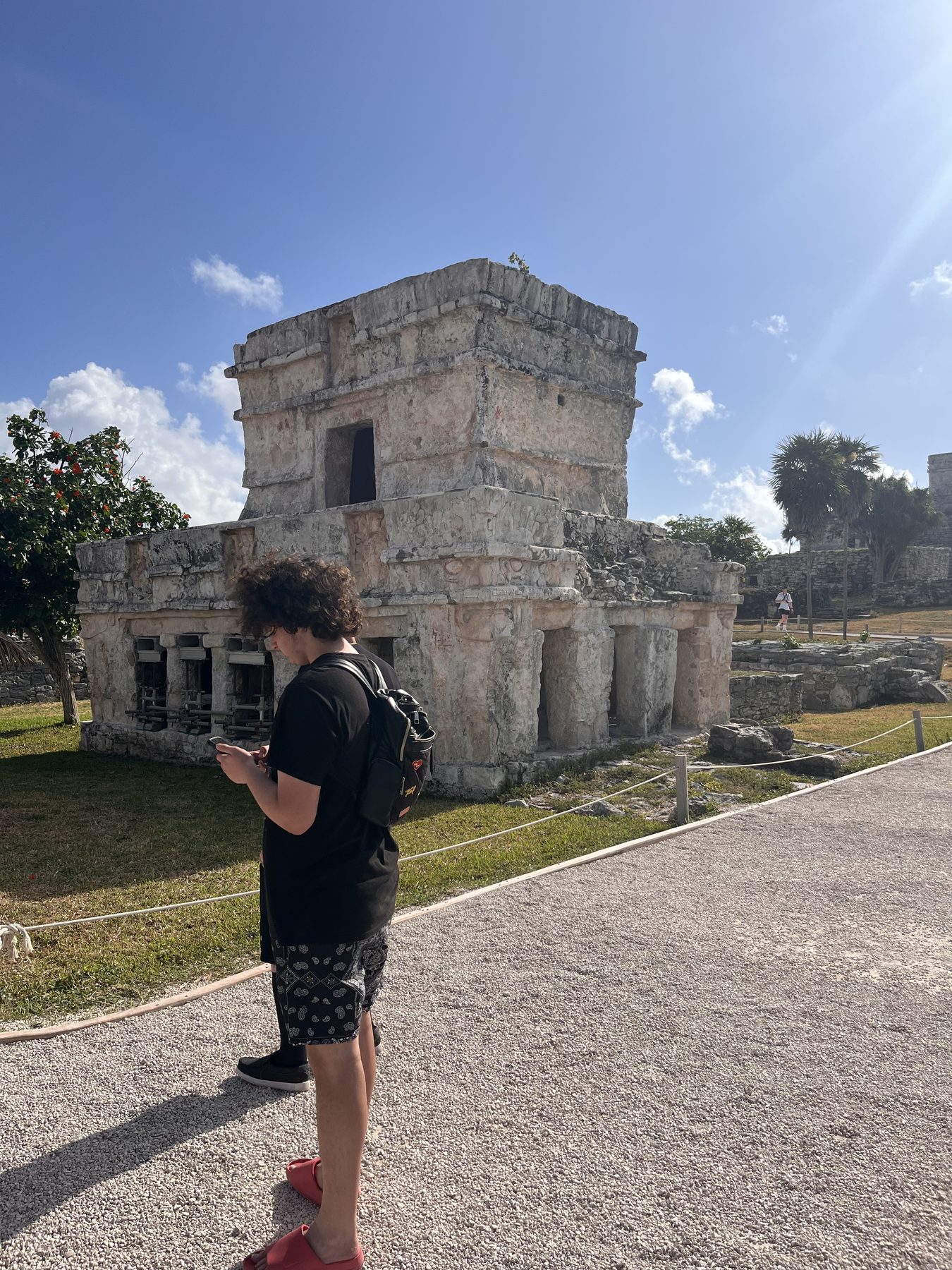 Temple details inside the Tulum archaeological site